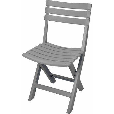 Spetebo – Chaise pliante en plastique gris – Robuste et stable – Hauteur d'assise 44 cm – Surface d'assise 41,5 x 34,5 cm – Résistante aux intempéries - 042720300