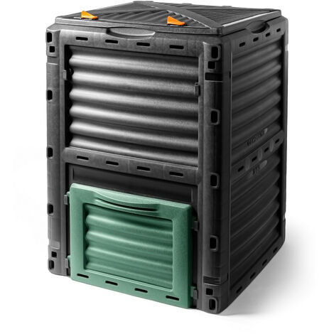 Spetebo – Composteur en plastique 300 litres – Résistant aux intempéries – Ventilation optimale pour compostage rapide – Dimensions 83 x 61 x 61 cm