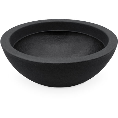 Spetebo – Jardinière ronde en plastique anthracite Ø 52 cm – Résistante aux intempéries et UV – Pour décoration intérieure et extérieure