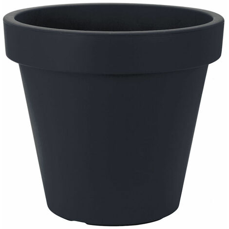 Spetebo – Bac à fleurs en plastique Ø 48 cm – Couleur anthracite – Résistant aux intempéries – Pour intérieur et extérieur