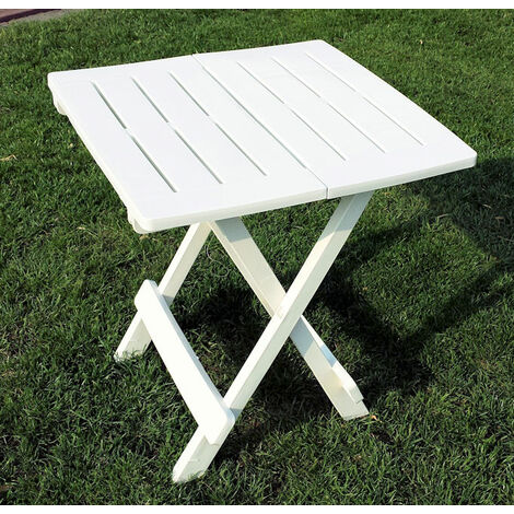 Spetebo – Table pliante en plastique 45 x 43 cm – Résistante aux intempéries – Pliable pour gain de place – Idéale pour jardin, balcon, camping