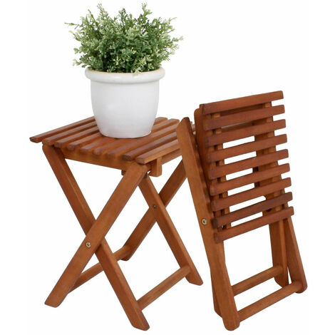Spetebo – Tabouret pliant en eucalyptus FSC – Design pliable pour gain de place – Dimensions 37x29x27cm – Pour usage extérieur et intérieur