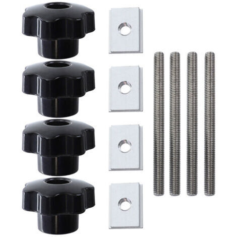 Spezielles Zubehör für T-Nut-Schienen für die Holzbearbeitung (4 Griffe + 4 Gewindestangen + 4 kleine M8-Schienen)