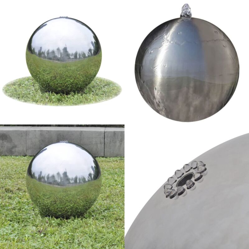 Vidaxl - Sphère de fontaine de jardin avec led Acier inoxydable 30 cm - fontaine - fontaines - Home & Living - Argent