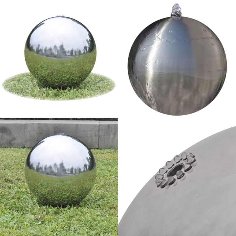 Vidaxl - Sphère de fontaine de jardin avec led Acier inoxydable 40 cm - fontaine - fontaines - Home & Living - Argent