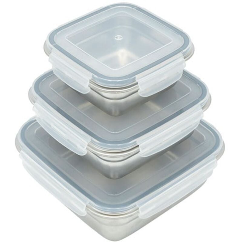 Sphere - Kit 3 boites inox avec couvercle pp