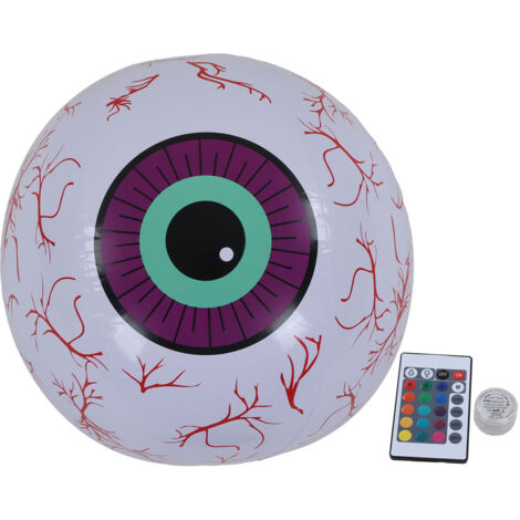 Sphère LED Gonflable Halloween pour Jardin avec Télécommande - Décoration Extérieure Violette