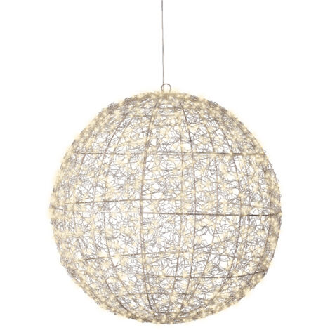 Sphère lumière LED 58 cm argent/blanc chaud