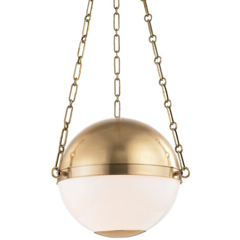 Sphere No.2 Petit luminaire suspendu à 2 lampes en laiton, verre