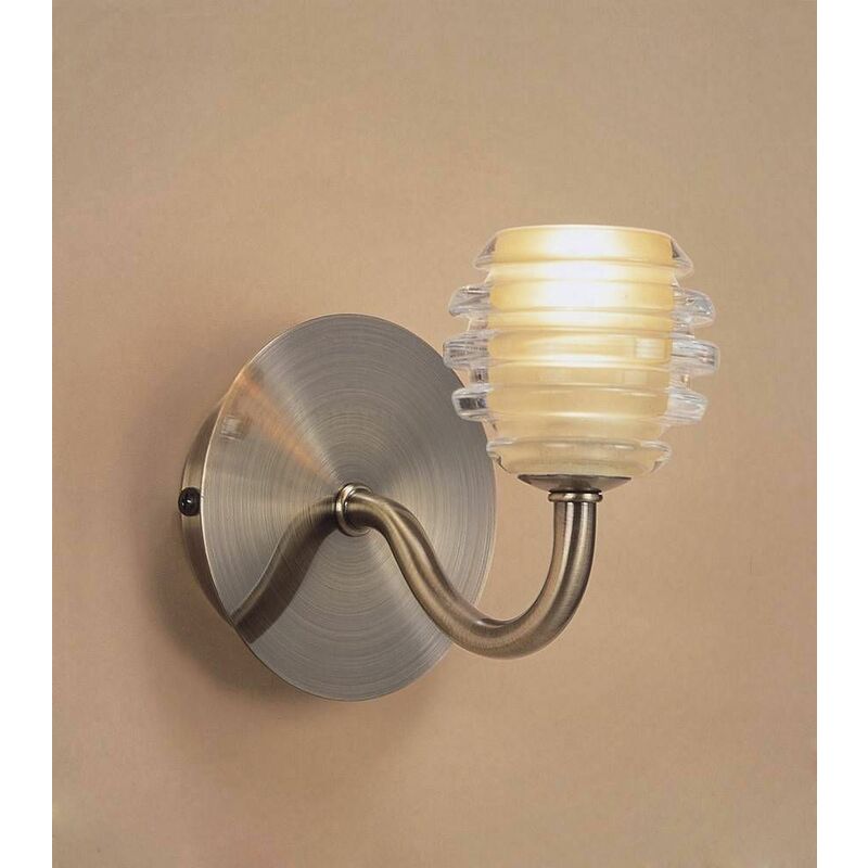 Sphere wall light with switch 1 G9 bulb, antique brass