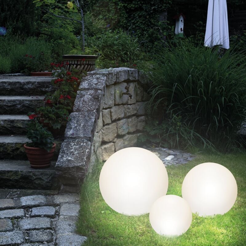 Sphères solaires Esotec Siena, set de 3 ⌀=20, 30 et 40 cm résistant aux intempéries outdoor 102895