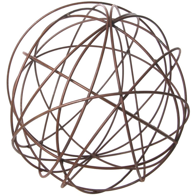 Spetebo - Sphère décorative en fil de fer sur tresse - env. ø 30 cm - métal naturel rouille