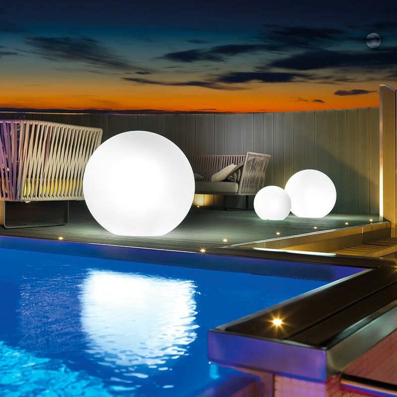 Lyxo - Sphère de lumière LED RVB lampe design extérieur jardin bar restaurant | Induction - RVB - ø 80 cm