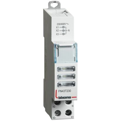 Spia di segnalazione DIN Bticino LED triplo bianco FN43T230