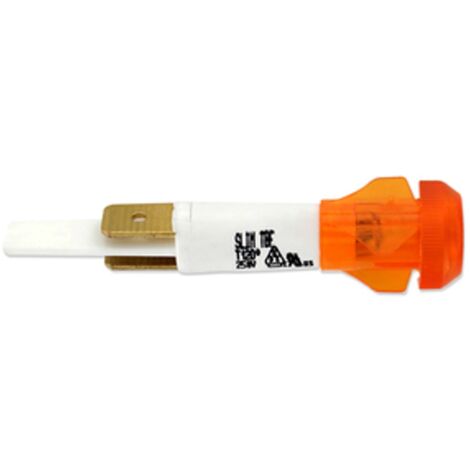 Spia luminosa 220V testa rotonda Diametro incastro Ø 10mm di colore giallo