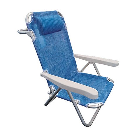 SPIAGGINA COMFORT DOMUS ALLUMINIO/TEXT BLU CM 61X53 H.CM 81