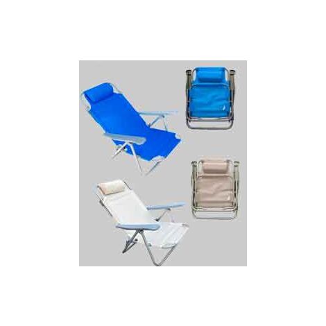 SPIAGGINA RICHIUDIBILE CON  BRACCIOLI 42x48/61x22/81 cm - Col. Blu