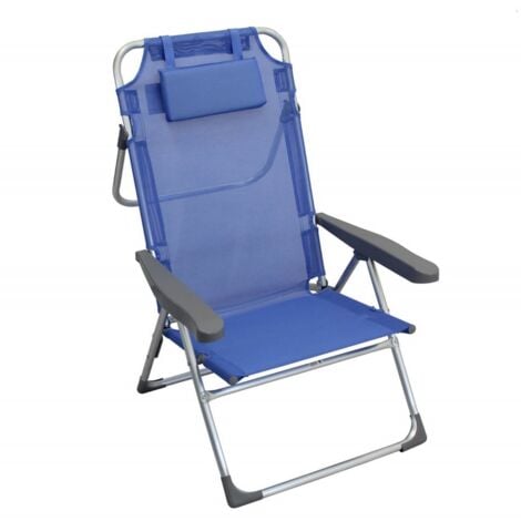 PLAYANESS Spiaggina sdraio con braccioli poggiatesta blu mod. Bibione