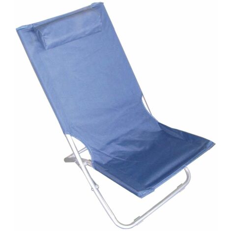 Spiaggina Tubo Silver Blu - Sedia da Spiaggia in Acciaio - 60x30x48cm