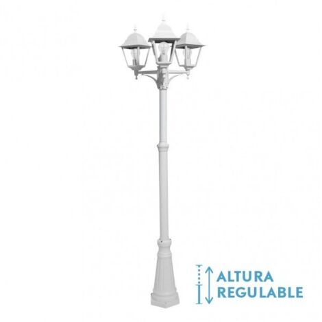 Spica 3xe27 white aluminium lampadaire extérieur spica 3xe27 white ip44 220x62x62 cm réglable en hauteur