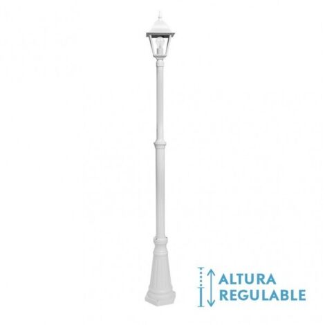 Spica outdoor aluminium street lamp 1xe27 white ip44 220x20x20x20 cm réglable en hauteur