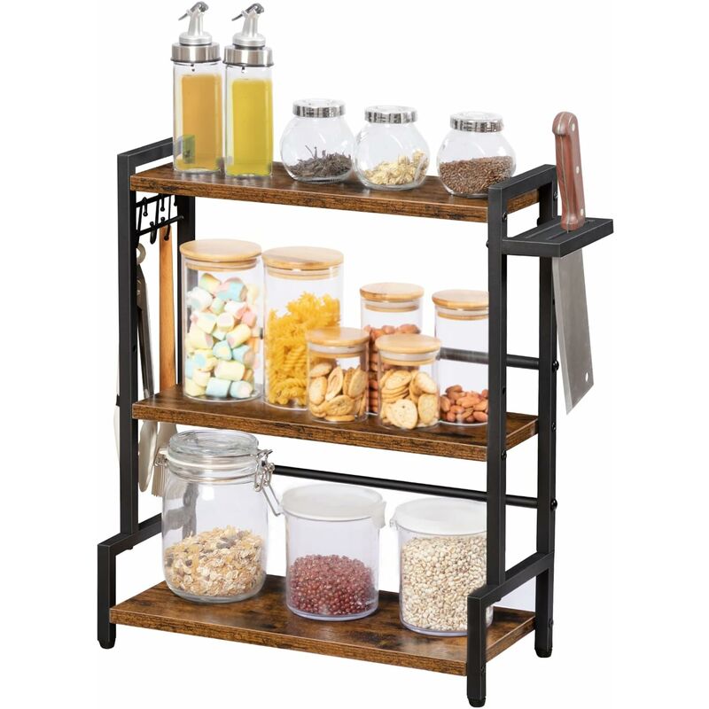 Hoobro - Spice Racks, Countertop Organiser Shelf, Desktop Organiser, Free Standing Desktop Shelves, Kitchen Storage Rack, Space Saving, for Spices,