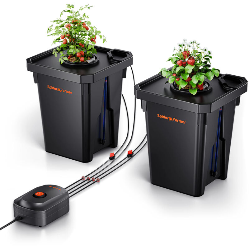 7 gallons dwc Hydroponic System Grow Kit + pompe à air avec 2 seaux - Spider Farmer