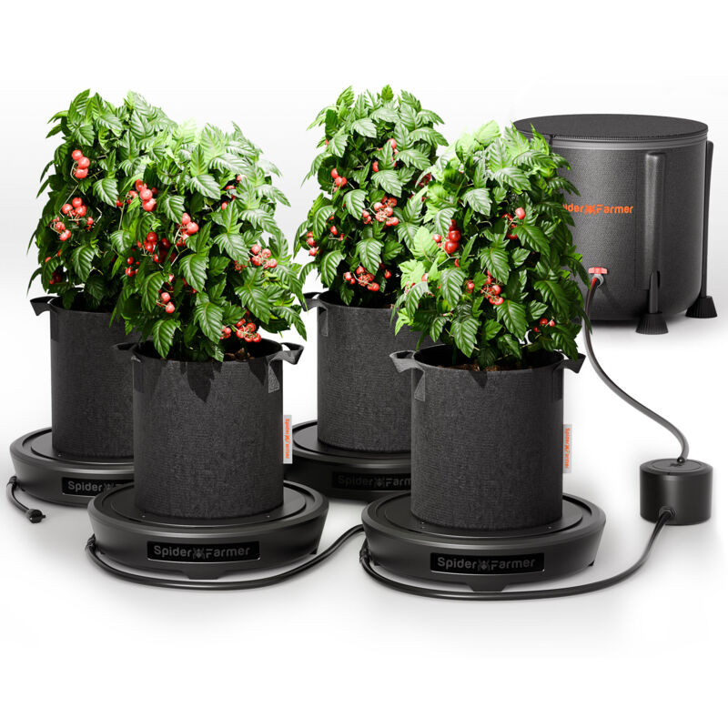 Set de 4 pièces base de pot de fleur en tissu auto - arrosant pour cabane de plantation, serre - Spider Farmer