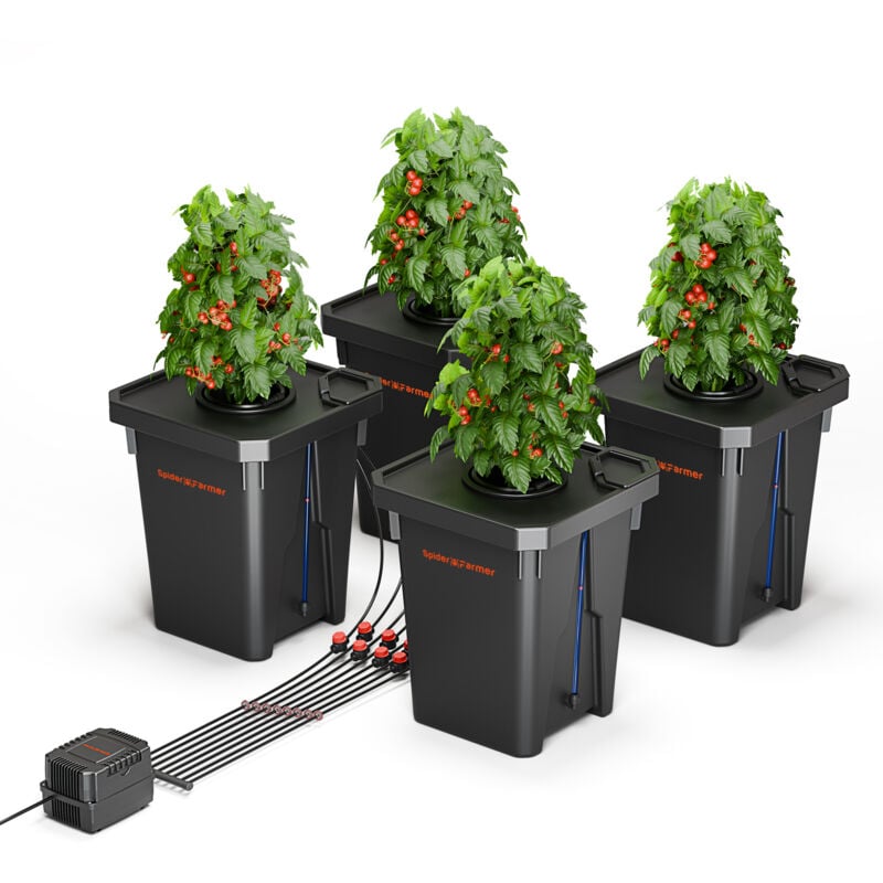 Système hydroponique dwc, 7 gallons de culture en eau profonde, 4 barils - Spider Farmer