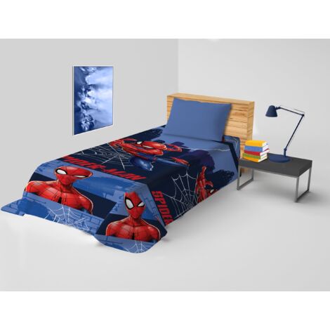 Spiderman, Copriletto Letto Singolo Disney, Copriletto Primaverile Non Imbottito, Copriletto Singolo Bambino, 170x270 cm, 100% cotone, Disney, Marvel