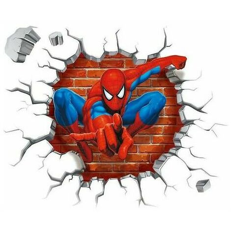 Spiderman Wall Stickers DIY Removable Spiderman Kids Theme Art Boy Bedroom Wall Sticker -