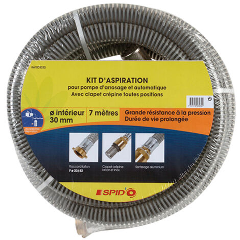 SPIDO - Kit d'aspiration renforcé 7 mètres Ø 30 mm