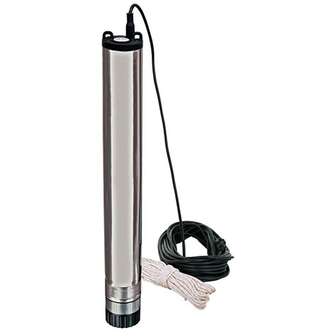 Spido – Pompe immergée automatique 1100 W – Débit 6 m³/h – Pression 5,7 bars – 8 turbines – Profondeur jusqu’à 17 m – Acier inoxydable – Clapet anti-retour