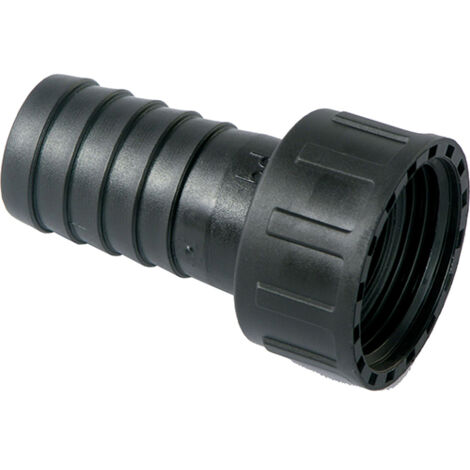 Spido – Raccord droit à visser cannelé F 50/60 ⌀ 50 – Raccord plastique pour tuyau d'arrosage – Fixation filetée pour plomberie
