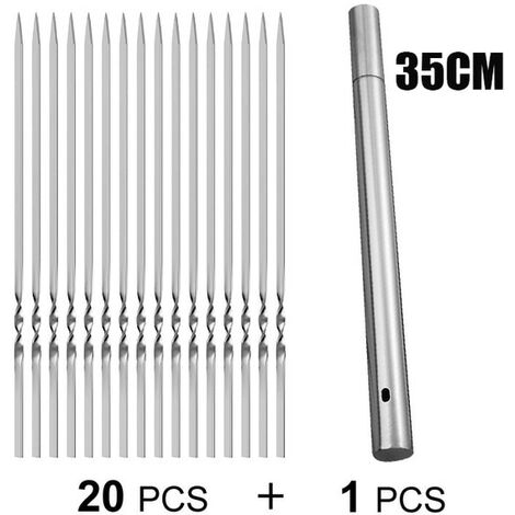 MODGS Spiedino da Barbecue 6 Pezzi di spiedini di brochette in Acciaio Inossidabile Shish Kabob Spiedini da Barbecue con Set Grill Delightful 