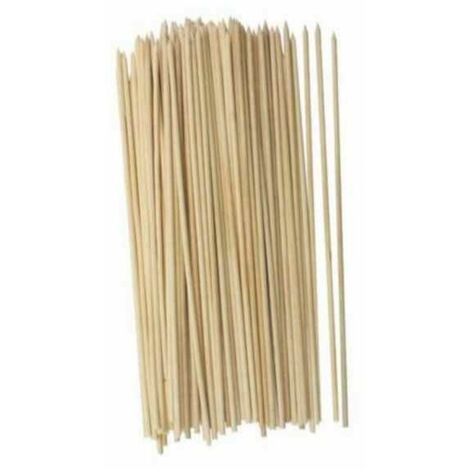 1000x Stecchini per Spiedini in Legno, Bastoncini Bambù, Barbecue, L 30 cm,  Spessore 4 mm, Marrone Chiaro