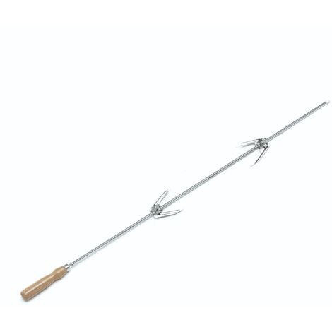 Asta Girarrosto Per Fornelli - Spiedo Con Forchette E Manico 70cm | Diametro 7mm Per Polli E Arrosti - Foto 11