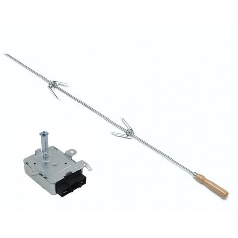 SPIEDO 80 CM + MOTORE 6 W 2  FORCHETTE RITAGLIABILE MISURA GIRARROSTO  BARBECUE
