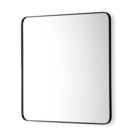 Spiegel 80X3X80 Glas/Metall Schwarz