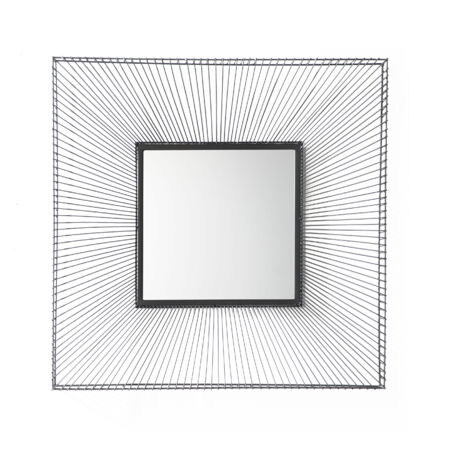 Spiegel 90X10X90 Glas/Metall Schwarz
