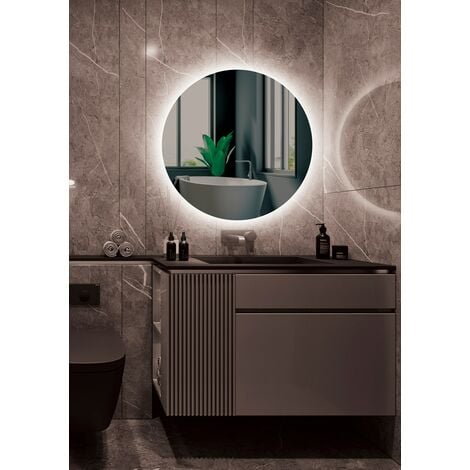 Spiegel Beleuchtetes Badezimmer "Lisboa" Ø80Cm Kaltes Weiß Sensor Demister/On-Off [LIMEX-LISB002/80] (LIMEX-LISB002/80)