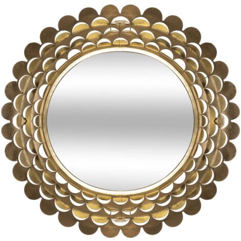 Spiegel Blume - goldenes Metall D 91 cm