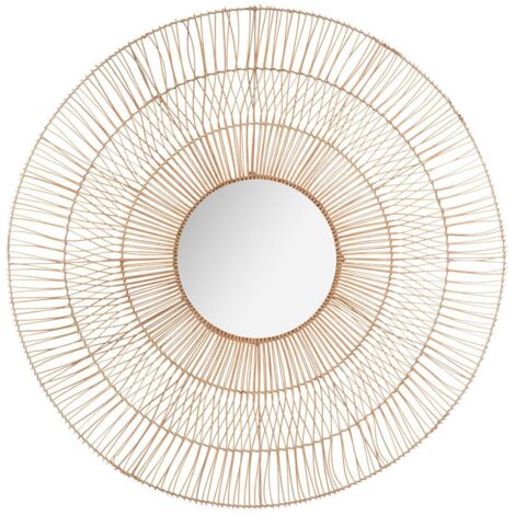 Spiegel Lona - Metall und Rattan - D110 cm