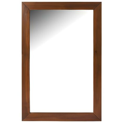 Spiegel rechteckig - Dunkles Teakholz - 60 x 90 cm - AMLAPURA - Naturfarben dunkel