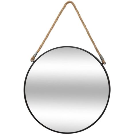 Spiegel Seil schwarz - Metall D 38 cm