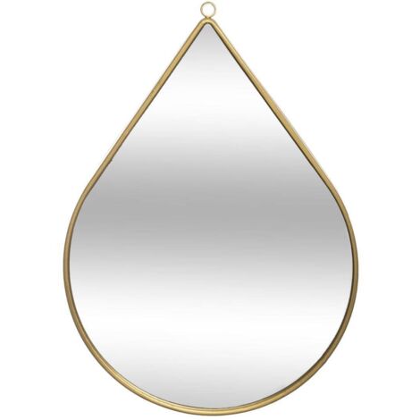 Spiegel Tropfen - goldenes Metall 21 × 29 cm