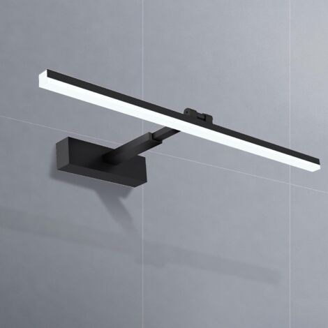 Spiegelleuchte LED Spiegelleuchte Bad Spiegellampe Badezimmer Schwarz 180° Drehbar, Dehnbar, LED fest integriert, Tageslichtweiß, 60cm, energiesparender, Aluminium Lampenschirm