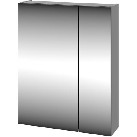 Spiegelschrank 60 cm breit modern in schwarz matt AVOLA-140