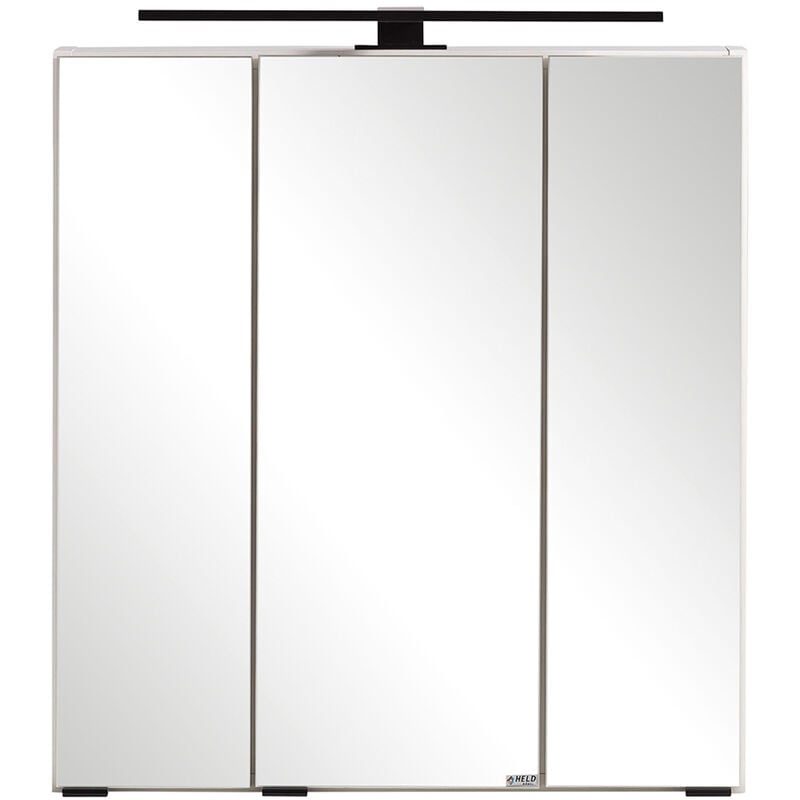 Spiegelschrank 60 cm mit LED Aufbauleuchte in weiß MARLING 03, b h t ca. 60 64 20 cm weiß  - Onlineshop ManoMano