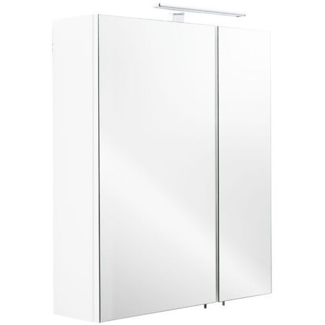 Spiegelschrank 60x68x16cm mit LED Leuchte weiß matt